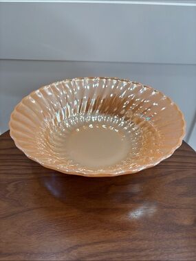 Peach Anchor Hocking Fire-King Serving Bowl